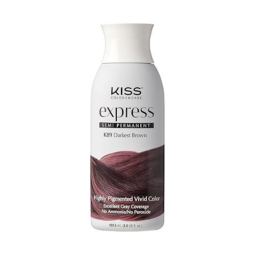 Kiss Express Semi-Permanent Hair Color - Vivid, Highly Pigmented Dye for Vibrant Hair, Gentle Formula, Gray Coverage, pH Balanced,23 Intermixable Beauty & Personal Care KISS