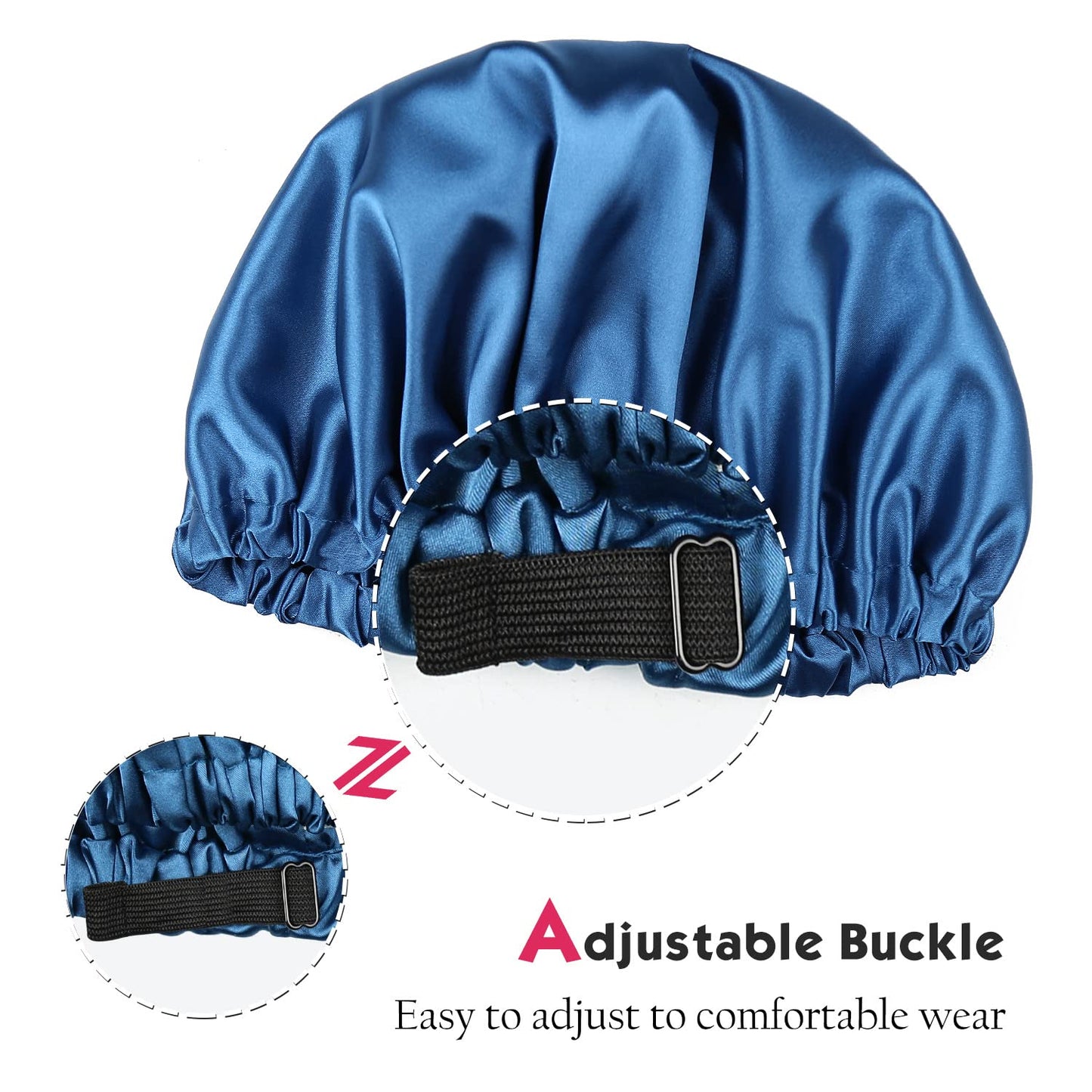 Alnorm Satin Bonnet for Women Hair Wrap for Sleeping Dark Blue Beauty and Personal Care Alnorm