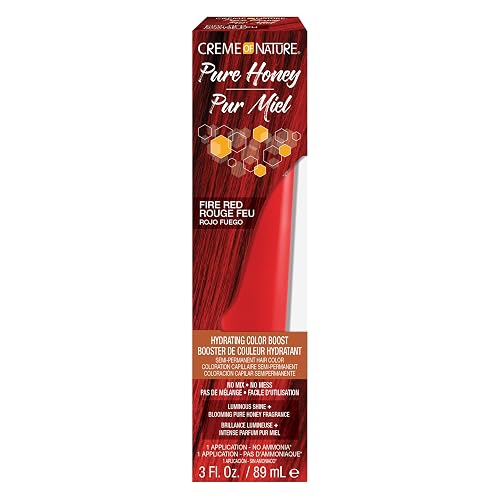 Creme of Nature Pure Honey Hydrating Color Boost Semi-Permanent Fire Red Hair Dye, 3 fl oz Beauty & Personal Care Creme of Nature