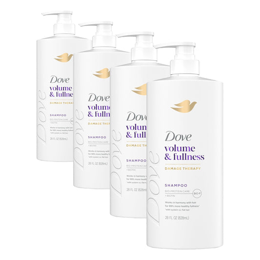Dove Shampoo Volume & Fullness for Fine, Thin Hair with Bio-Protein Care Technology and Biotin 28 Fl Oz (Pack of 4) Beauty and Personal Care Dove Default Title