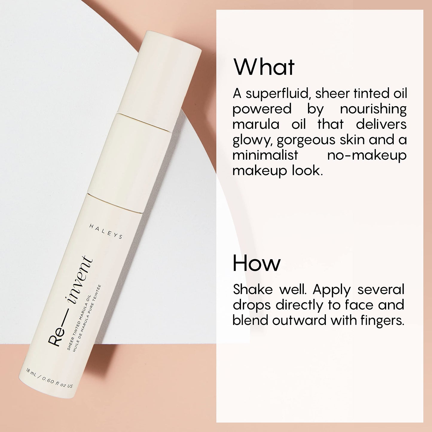 HALEYS Re-invent Sheer Tinted Marula Oil (Medium/Tan Neutral), Skin Tint, Tinted BB Moisturizer, Tinted Foundation, Face Oil, Hydrate Skin, Flexible Beauty & Personal Care HALEYS