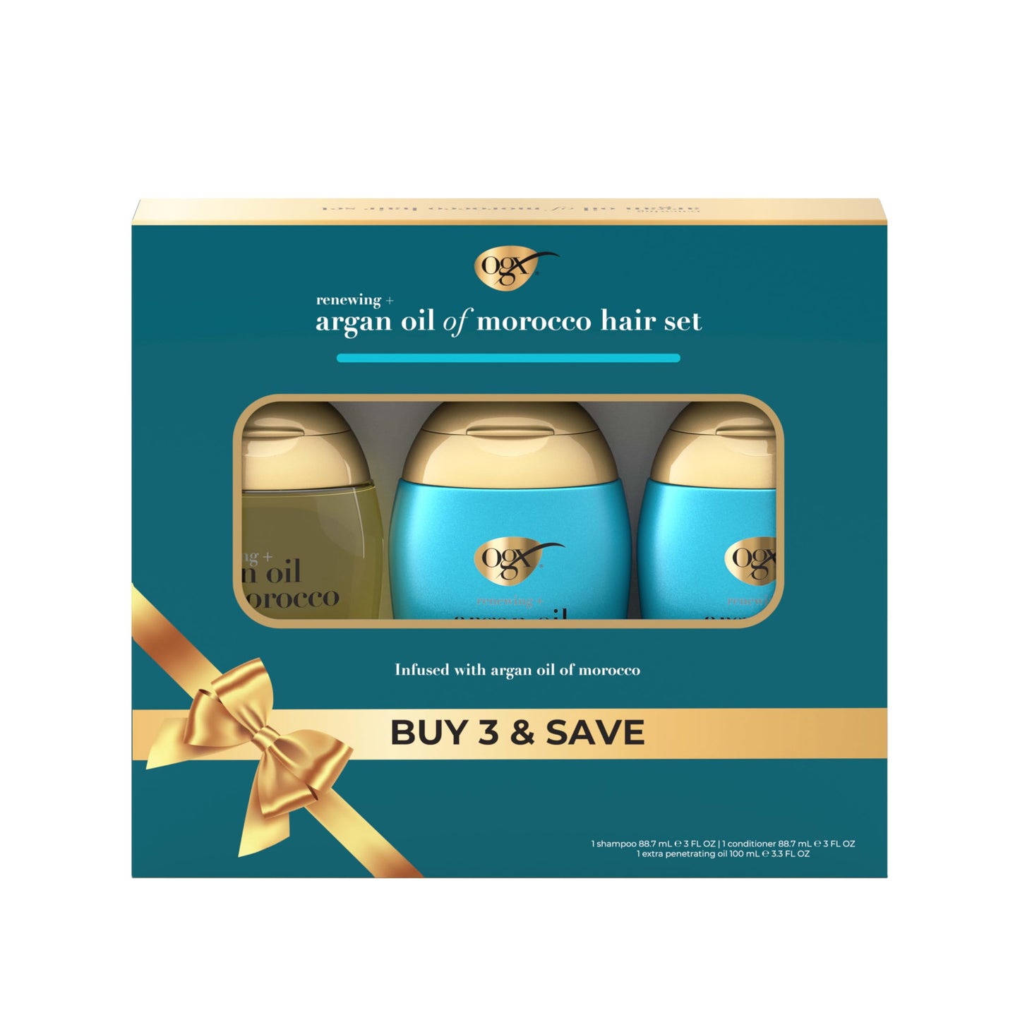 OGX® Renewing + Argan Oil of Morocco Travel Size Hair Care Set, Damage Repairing Shampoo & Conditioner, 2x 3 fl. oz, & OGX® Extra Penetrating Hair Oil Beauty & Personal Care OGX