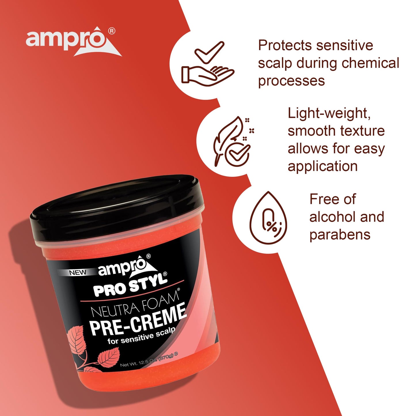 Ampro Pre-Creme Base for Sensitive Scalp - Wax Enhanced with Petroleum Jelly - Formulated to Protect Your Scalp During Chemical Processing - Relieves Beauty & Personal Care AmPro
