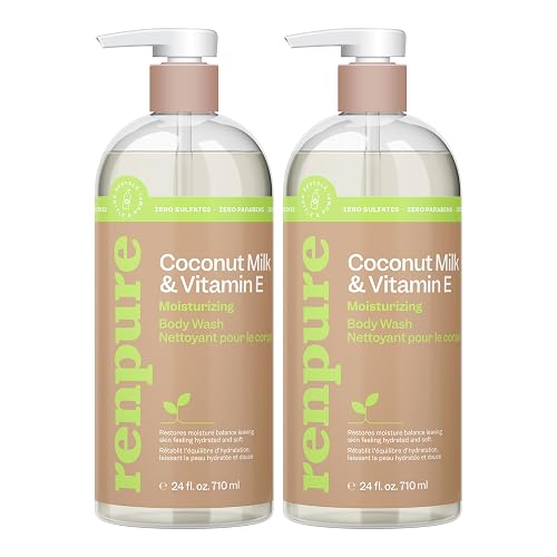 Renpure Coconut Milk & Vitamin E Moisturizing Body Wash - Gently Cleanses & Restores Moisture Balance - For Soft, Hydrated & Healthy-Looking Skin Beauty & Personal Care RENPURE