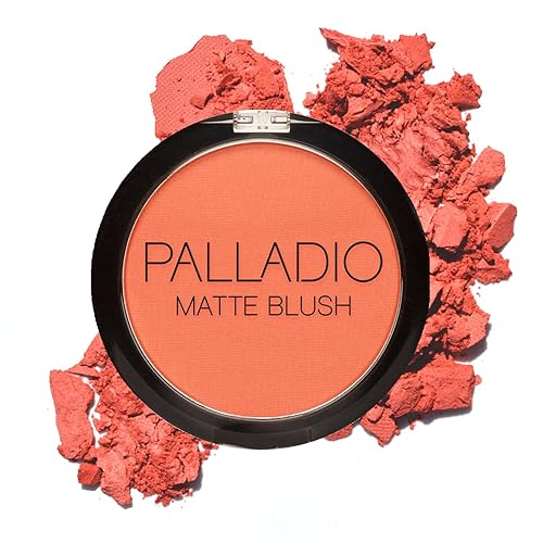 Palladio Matte Blush, Brushes onto Cheeks Smoothly, Soft Matte Look and Even Finish, Flawless Velvety Coverage, Effortless Blending Makeup, Flatters Beauty & Personal Care Palladio