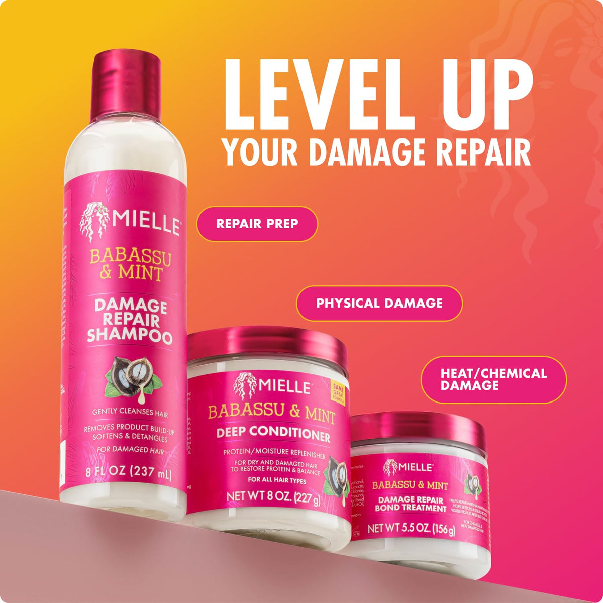 Mielle Organics Babassu & Mint Damage Repair Leave-In Conditioner for Damage Free Styling, 6.7 Ounce