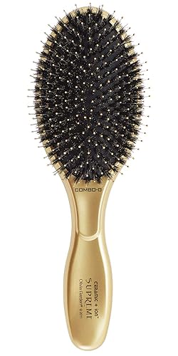 Olivia Garden Ceramic + Ion Supreme Styler Cushion Paddle Brush - Boar & Ionic for Shine, Frizz Control & Smoother Hair - Boar and Ionic Bristles Beauty & Personal Care Olivia Garden