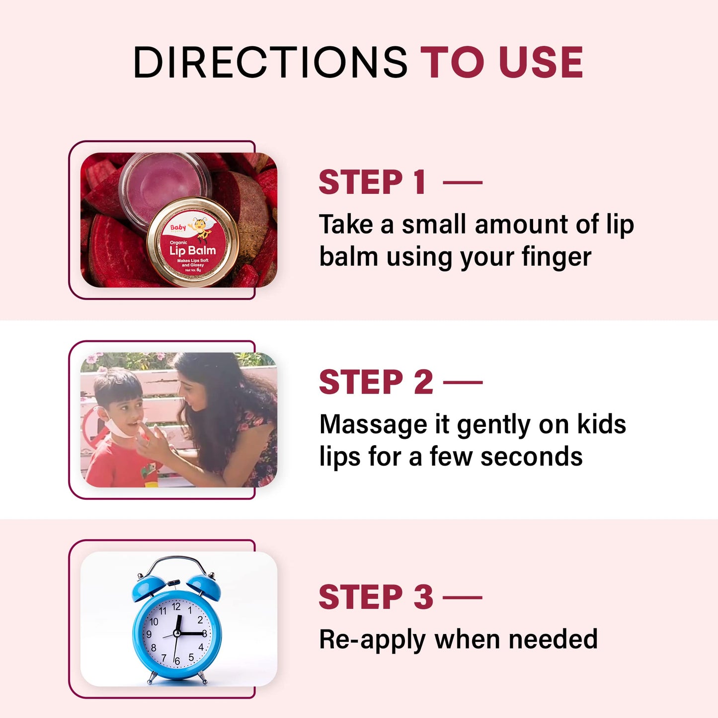 Babyorgano Natural Lip Balm I Non Sticky I Protects Moisturize & Nourishes Dry Chapped Lips I Shea & Cocoa Butter Strawberry Flavor 8Gm, Pink 1 count Beauty and Personal Care Baby Organo