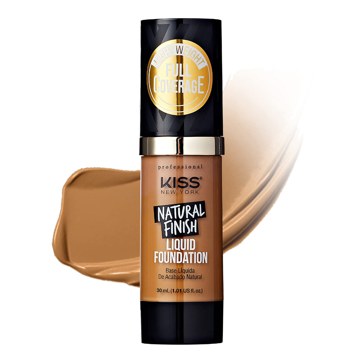 Kiss New York Professional Liquid Foundation - Lightweight and Hydrating Formula, Natural Finish, Control Shine, Cover Pores, Medium to Full Coverage Beauty & Personal Care KISS NEW YORK