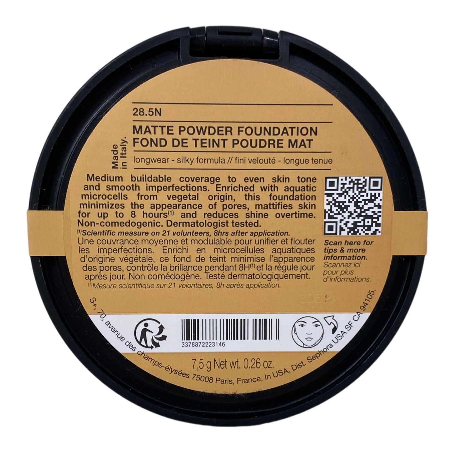 Sephora Collection Matte Powder Foundation - 28.5N (medium, neutral undertone) 0.26 oz / 7.5 g Beauty & Personal Care SEPHORA
