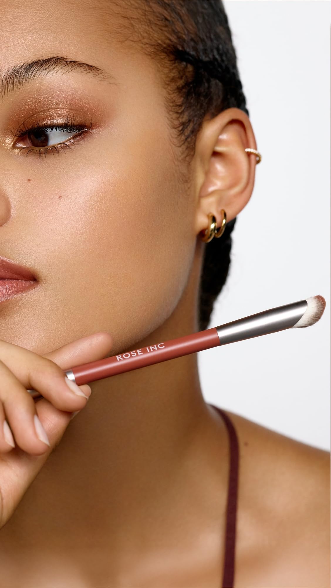 Rose Inc Number 8 Dual-Ended Eyeshadow Brush - Vegan Brush for Blending & Highlighting Eyeshadow Beauty & Personal Care Rose Inc