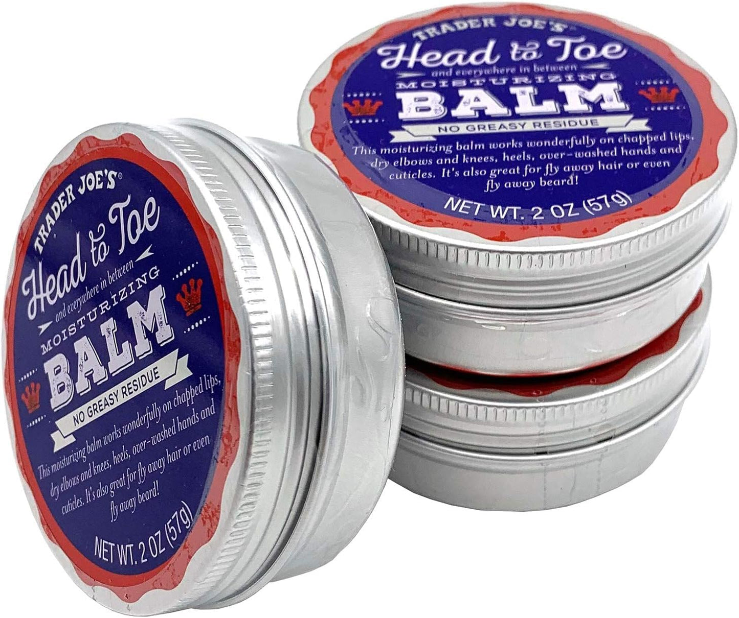 Trader Joe's Head to Toe Moisturizing Balm and Beard Balm 2 Ounce, 3-Pack Beauty and Personal Care Trader Joe's