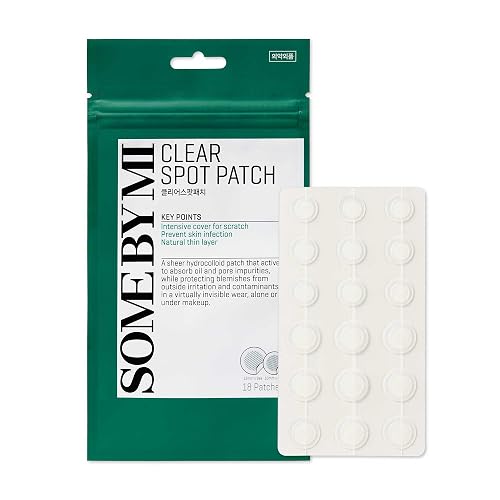 SOME BY MI 30 Days Miracle Clear Spot Patch - Pack of 1, 18 Counts, 2 Size(10mm 9Counts, 12mm 9Counts) - Invisible Hydrocolloid Skin Trouble Beauty & Personal Care SOME BY MI