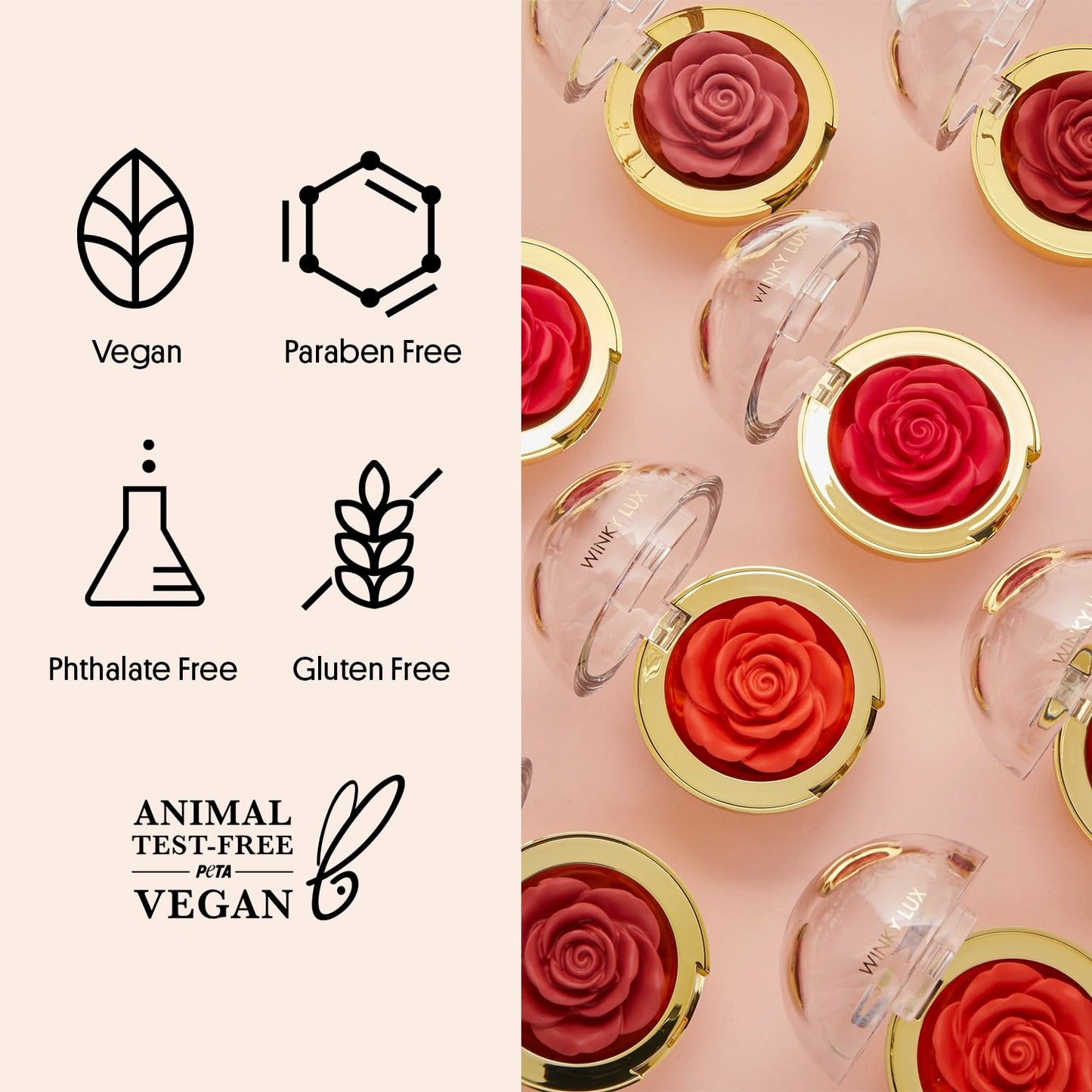 Winky Lux Cheeky Rose Cream Blush - High Pigment, Weightless Color for Cheeks, Effortlessly Blendable Makeup with Vitamin E, Warm Toned Rose, Crown Beauty & Personal Care Winky Lux