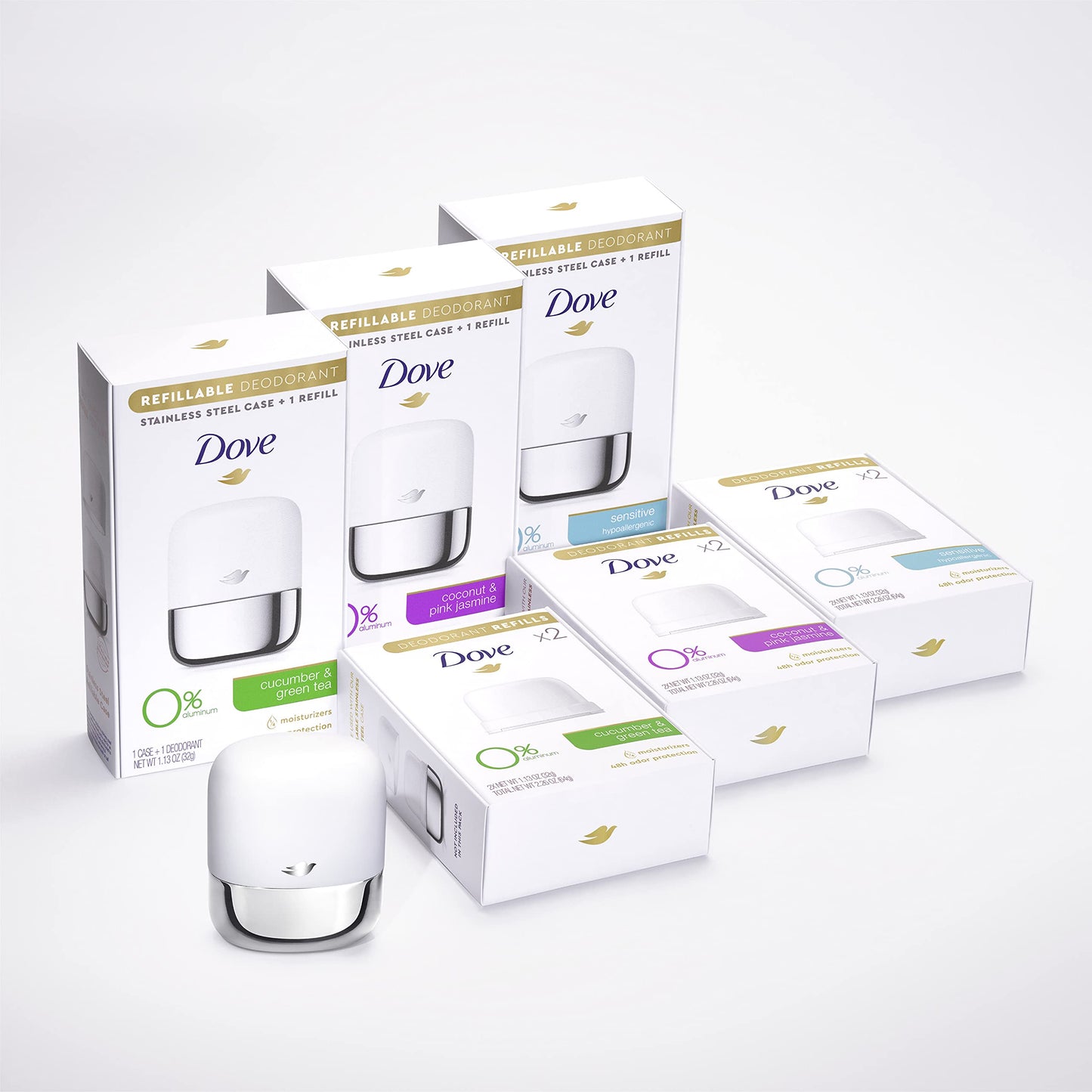 Dove Deodorant Refills Refill Kit 0 Aluminum Coconut + Pink Jasmine Aluminum Free Deodorant oz, 1.13 Ounce Beauty and Personal Care Dove