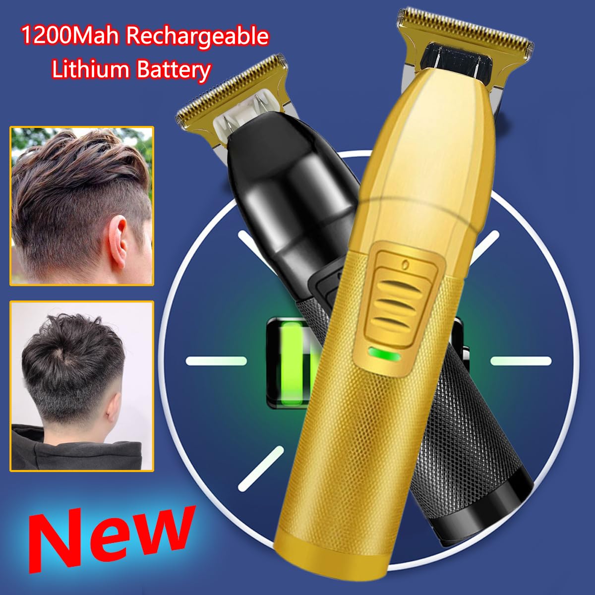 YIPINER 2 Pieces Hair Clippers for Men, Cordless Hair Clippers, Hair Clippers Set, Professional Hair Clippers Rechargeable Hair Clipper with 10 Pieces Beauty and Personal Care YIPINER