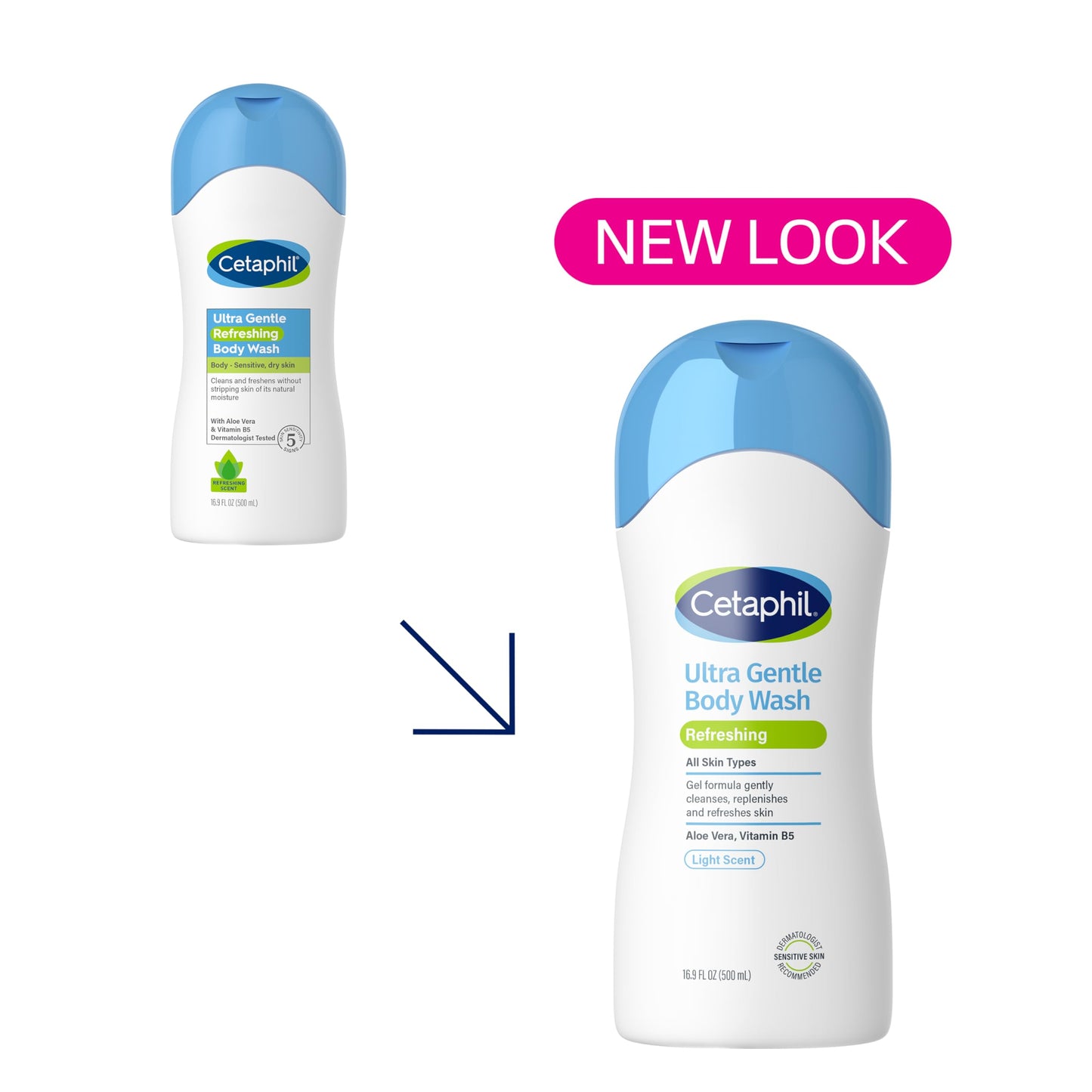 Cetaphil Ultra Gentle Refreshing Body Wash, Refreshing Scent For Dry to Normal, Sensitive Skin, 16.9oz Pack of 3, with Aloe Vera, Calendula, Vitamin Beauty & Personal Care Cetaphil