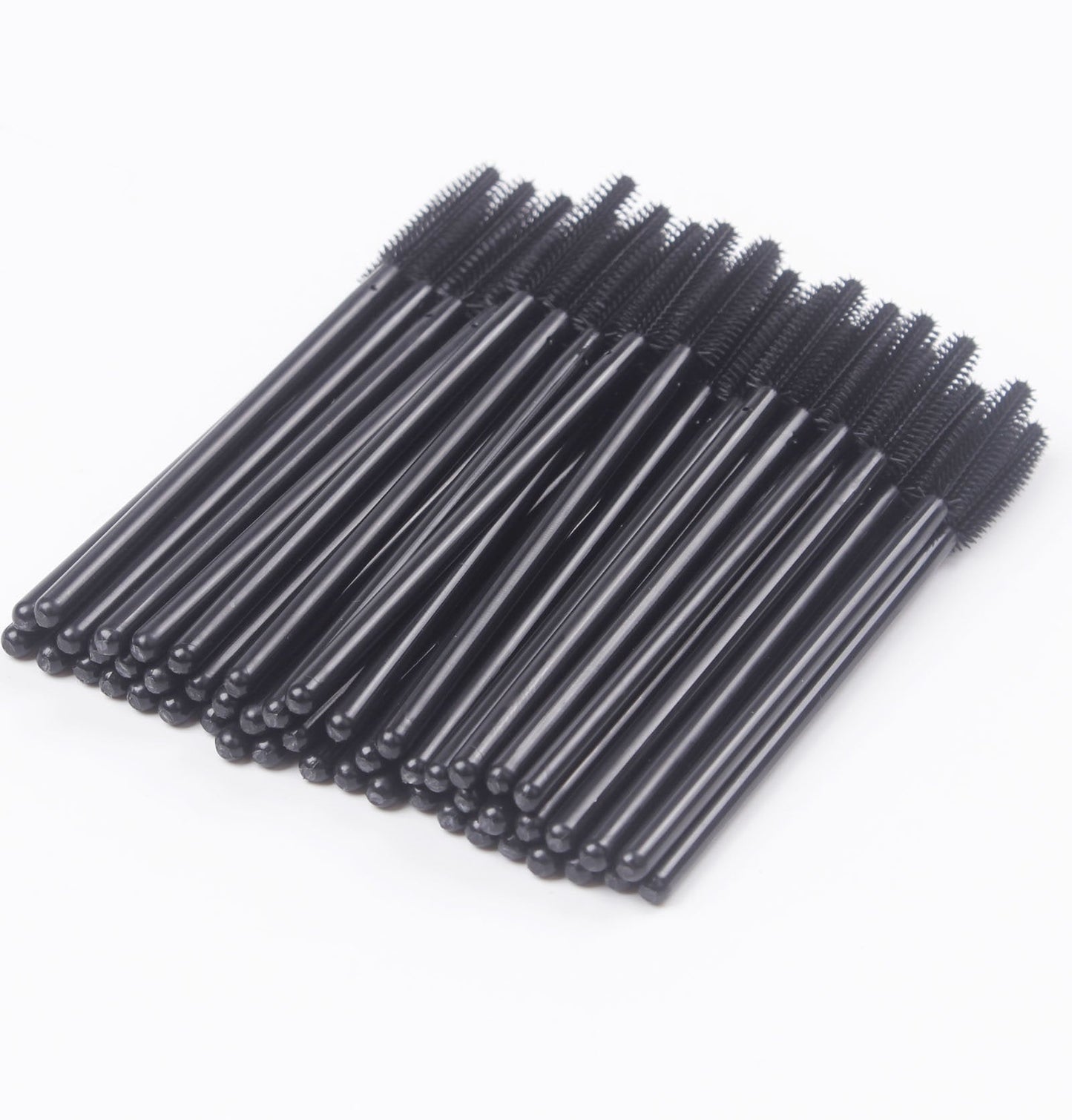 BIHRTC Pack of 100 One-Off Disposable Silicone Eyelash Mascara Brushes Wands Applicator Eyebrow Brush Makeup Tool Kit Set (Tower Shape - Black) Beauty & Personal Care BIHRTC