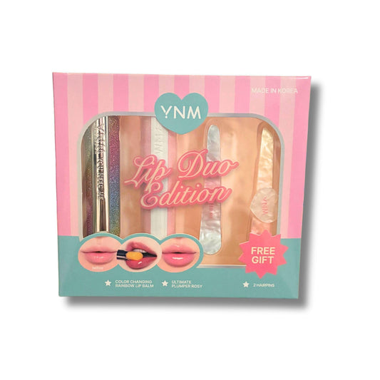 YNM Lip Duo Edition & Lip Duo Collection Set - Color Changing Rainbow Lip Balm + Ultimate Pink/Rosy Lip Balm - Korean Lip Care Gift Set (Made in Beauty and Personal Care YOU NEED ME