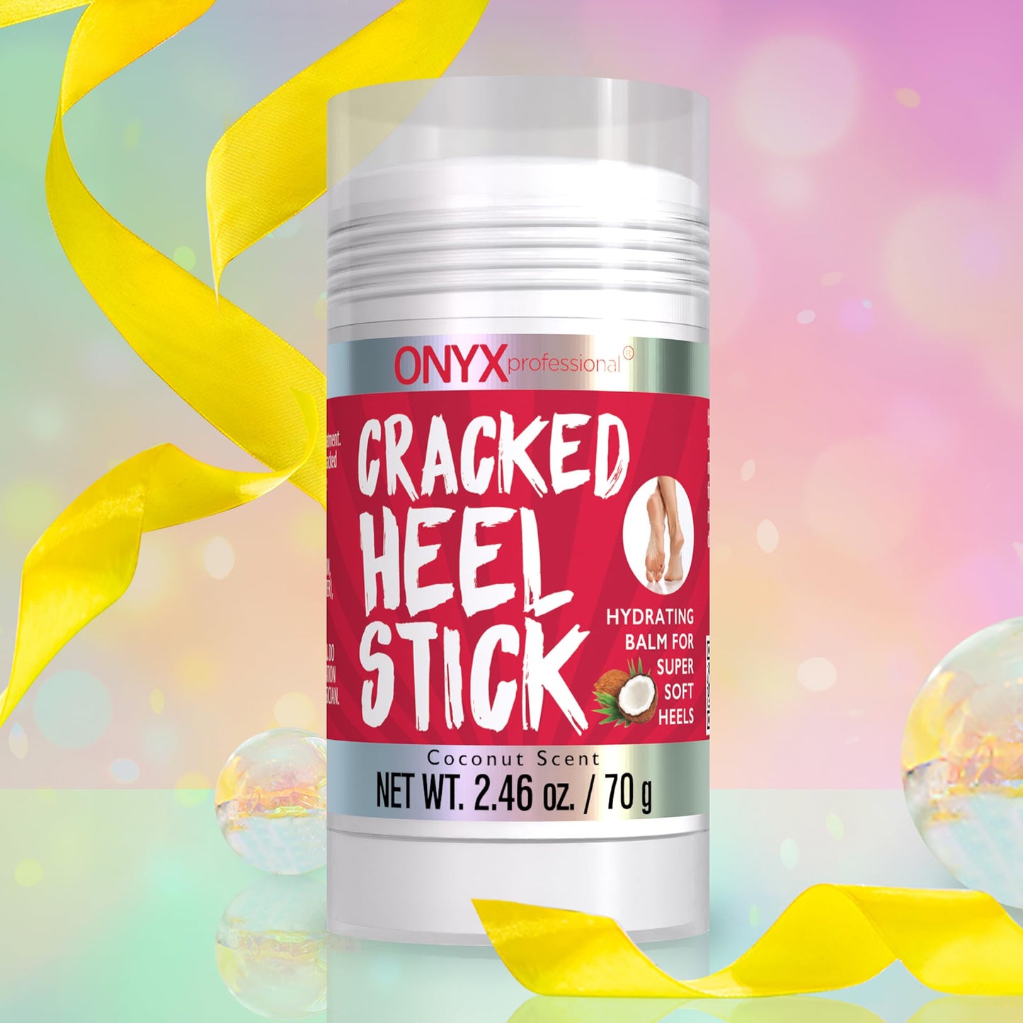 Onyx Professional Cracked Heel Repair Balm Stick for Dry Cracked Feet Treatment, Coconut Scent, 1 pack - Moisturizing Foot Balm, Rolls On, No Mess Beauty & Personal Care Onyx Professional