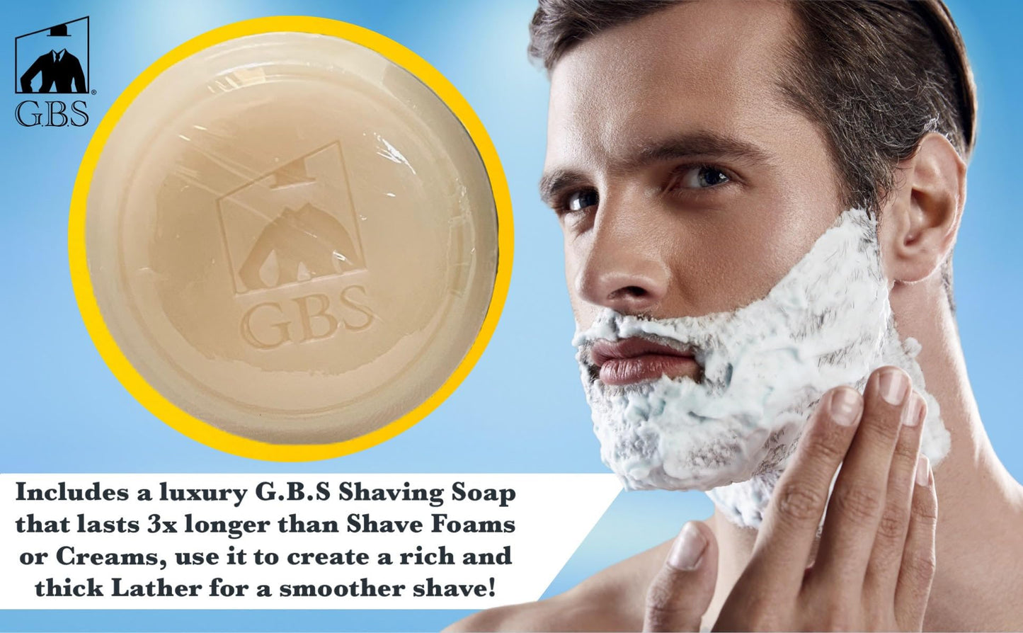 GENTS 97% All Natural Shave Soap Set for Men, Ocean Driftwood Limited Edition Shaving Soap Beauty and Personal Care G.B.S