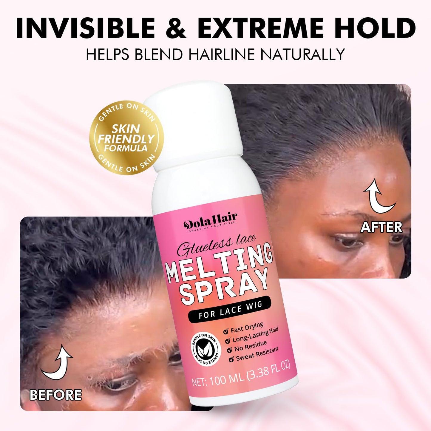 Dolahair Lace Melting Spray for GlueLess Wigs Lace Bond Melting Spray Bond Adhesive Wig Glue Spray Lace Glue Melting Band Beauty and Personal Care Dolahair