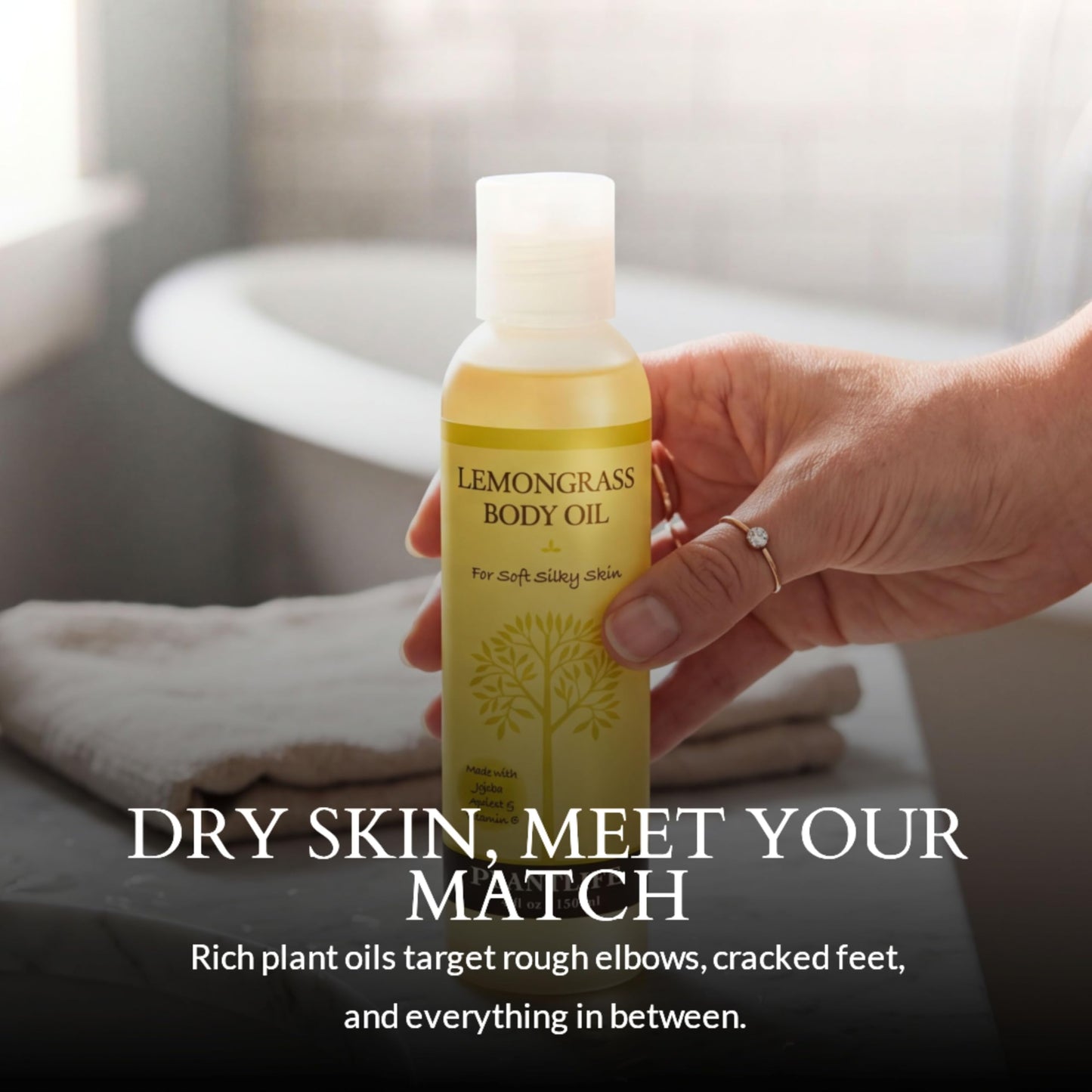 Plantlife Lemongrass Body Oil - Moisturizing Natural Body Oil for All Skin Types - Nourishing Dry Skin and Making It Feel Soft and Silky for Women Beauty and Personal Care Plantlife