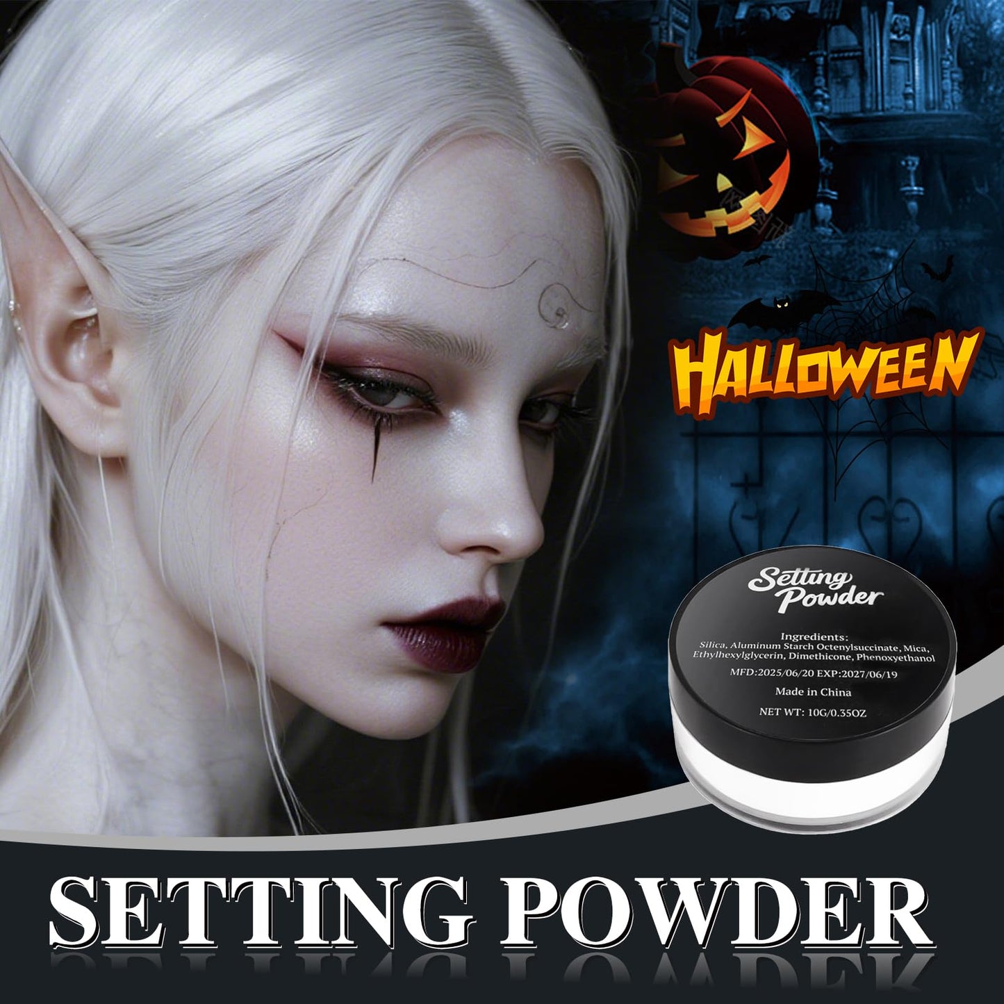 Talc-Free Setting Powder Makeup with Sifter, White Translucent Powder Colorset Powder, Matte Finishing Kimchi Setting Powder for Halloween SFX Beauty & Personal Care LUYIMIN