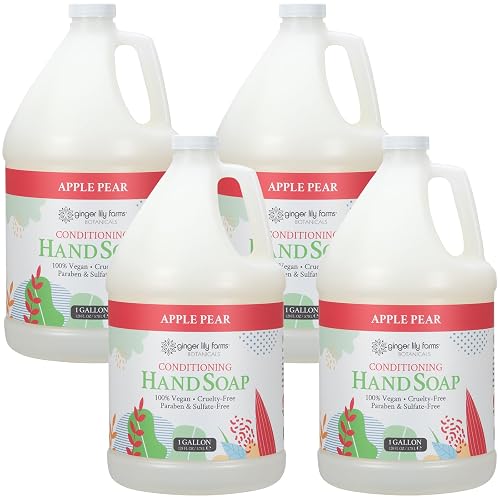 Ginger Lily Farms Botanicals All-Purpose Liquid Hand Soap Refill, 100% Vegan & Cruelty-Free, Apple Pear Scent, 1 Gallon (Pack of 4) Beauty & Personal Care Ginger Lily Farms