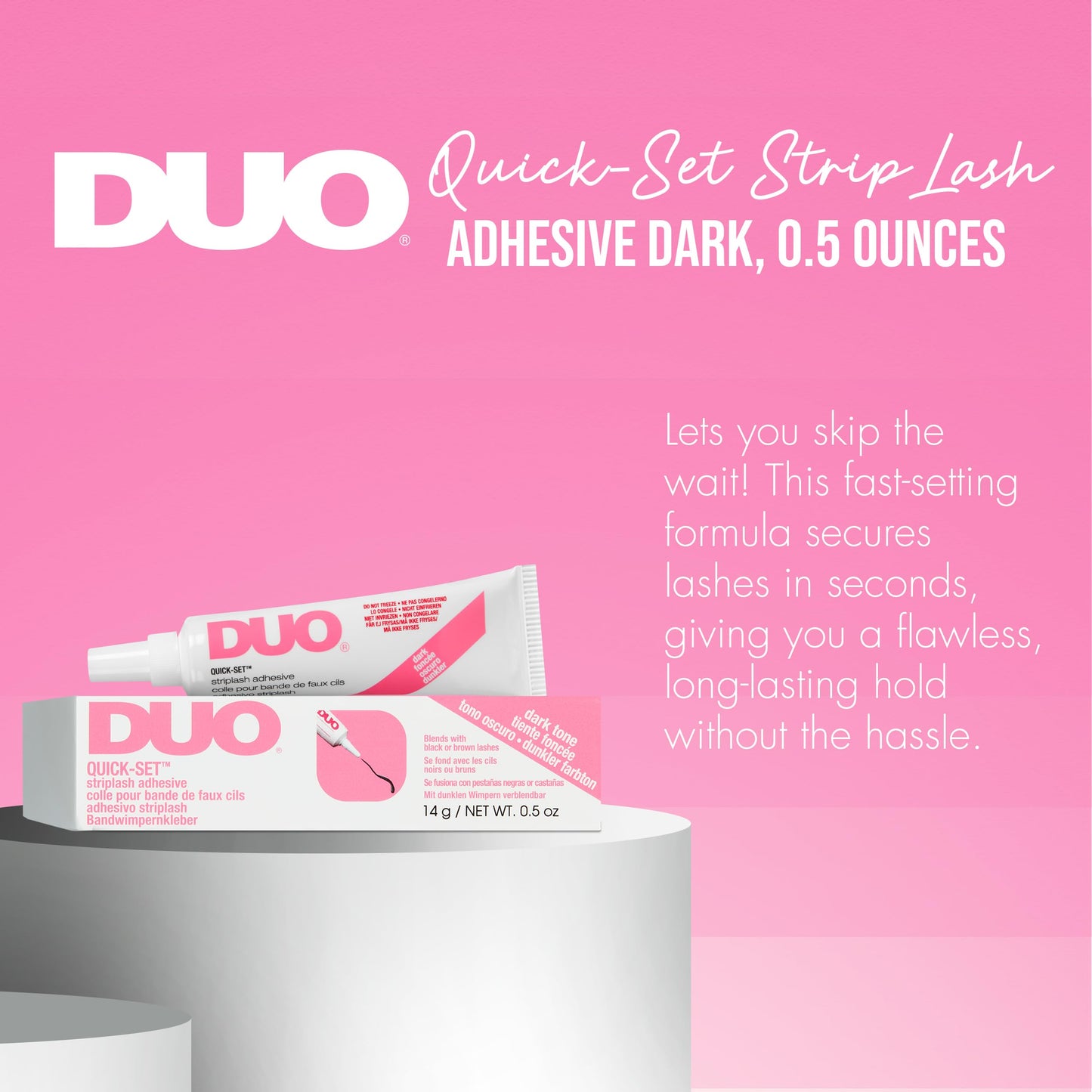 DUO Quick-Set Strong Hold Eyelash Lash Glue - Dark Tone, Waterproof, Fast Drying Strip Lash Adhesive for Black & Brown Lashes, 0.5 oz Beauty & Personal Care DUO