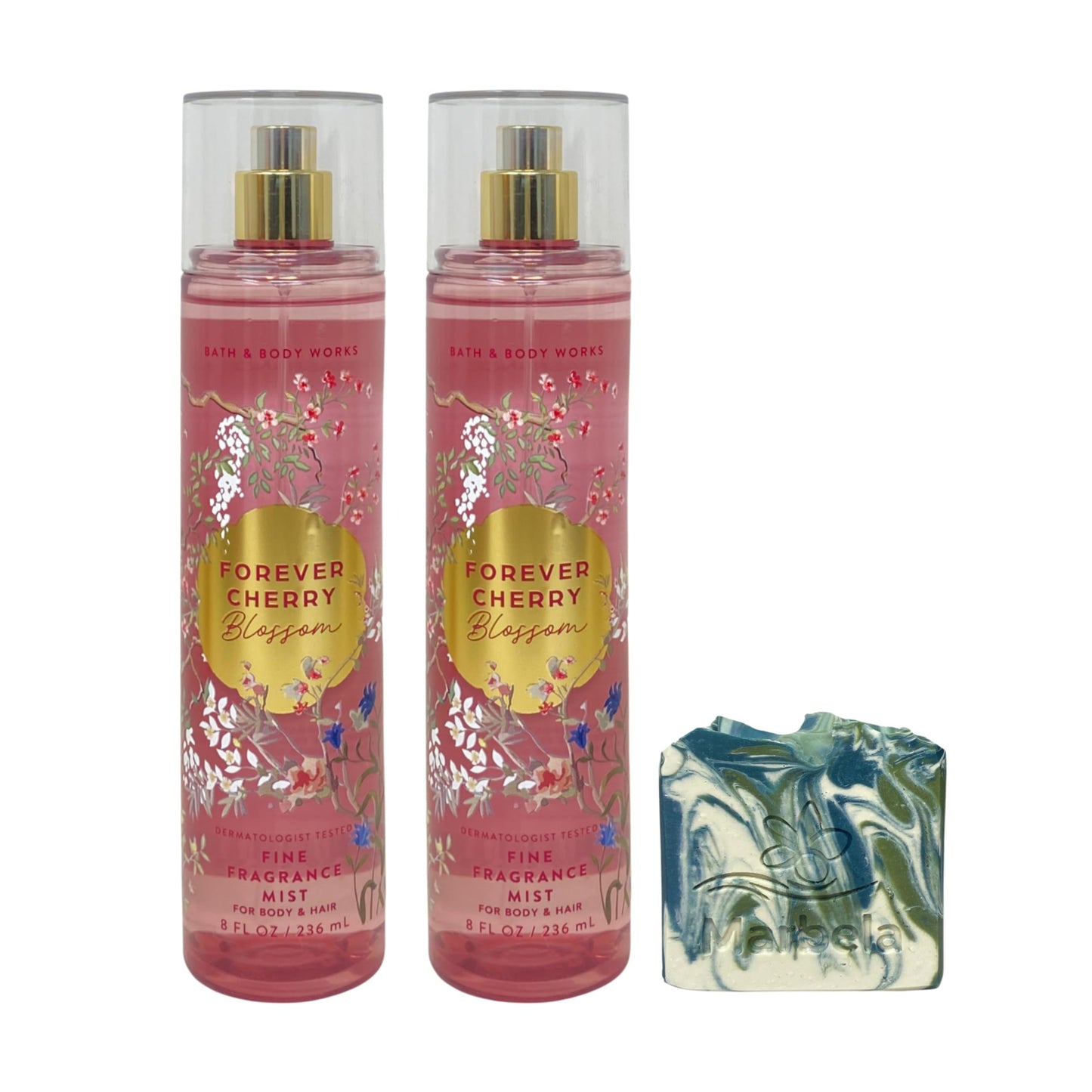 Bath & Body Works Forever Cherry Blossom 2 Fine Fragrance Mists with a Zen Garden Bar Soap Beauty & Personal Care Bath & Body Works