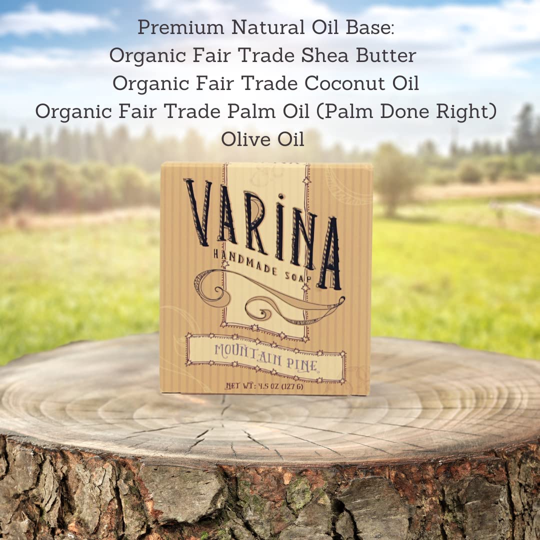 Varina Natural Mountain Pine Bar Soap - Gentle Cleansing for Sensitive Skin, Fresh - 3 Pack Beauty & Personal Care Varina