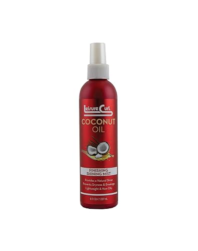 Coconut Oil Finishing Shining Mist, 8 oz for Natural Shine | Prevents Dryness & Breakage, Lightweight & Non-Oily Styling Beauty & Personal Care Leisure Curl