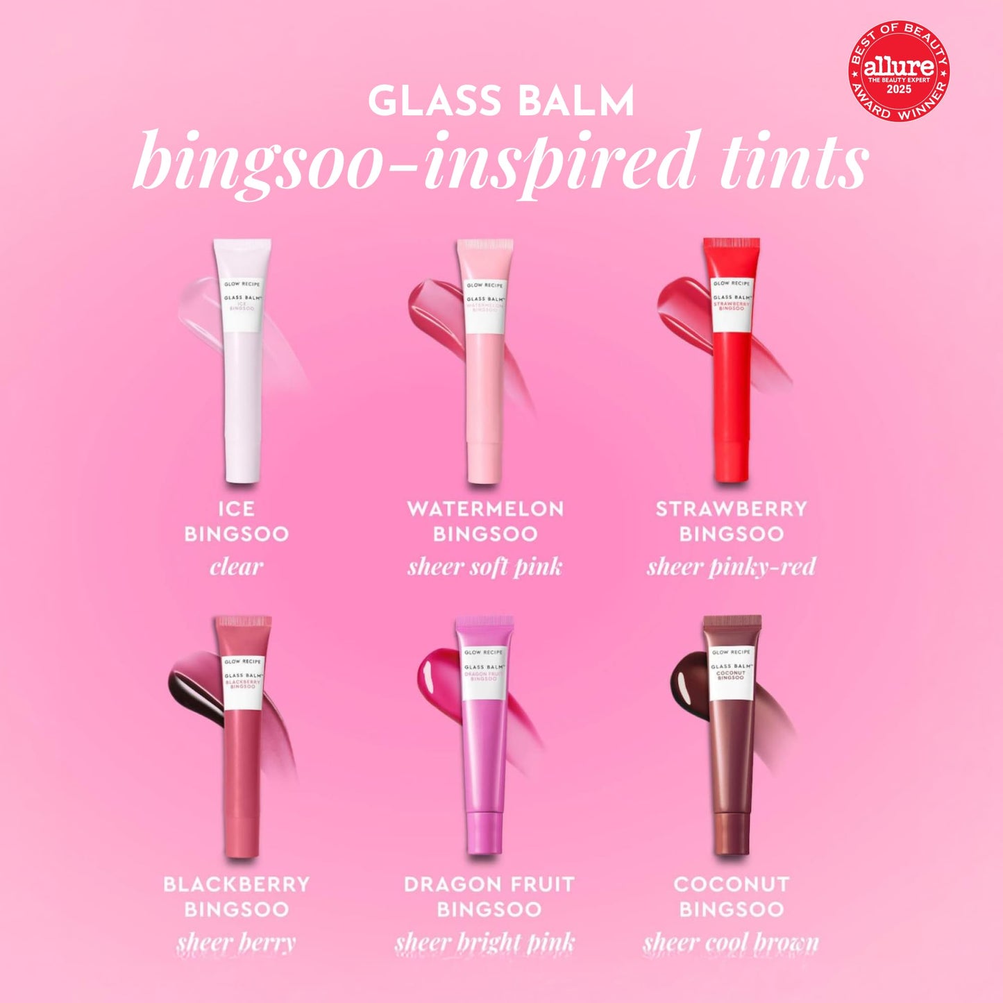 Glow Recipe Glass Balm Lip Treatment - 12Hr Hydrating Lip Balm & Moisturizer with Hyaluronic Acid to Smooth, Plump & Protect from Dryness, High Shine Beauty & Personal Care Glow Recipe