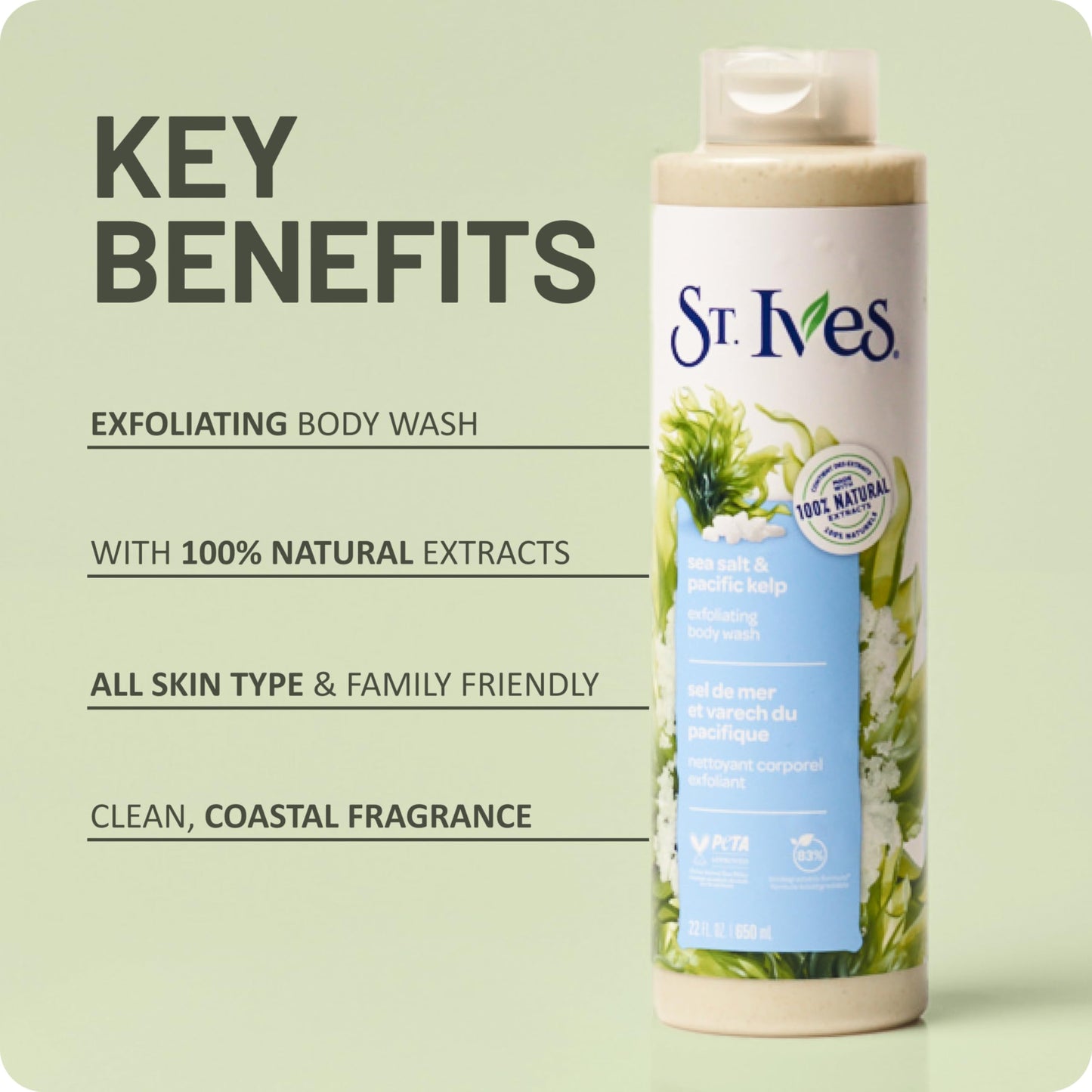 St. Ives Sea Salt & Pacific Kelp Exfoliating Body Wash 22 Fl Oz Beauty & Personal Care St. Ives