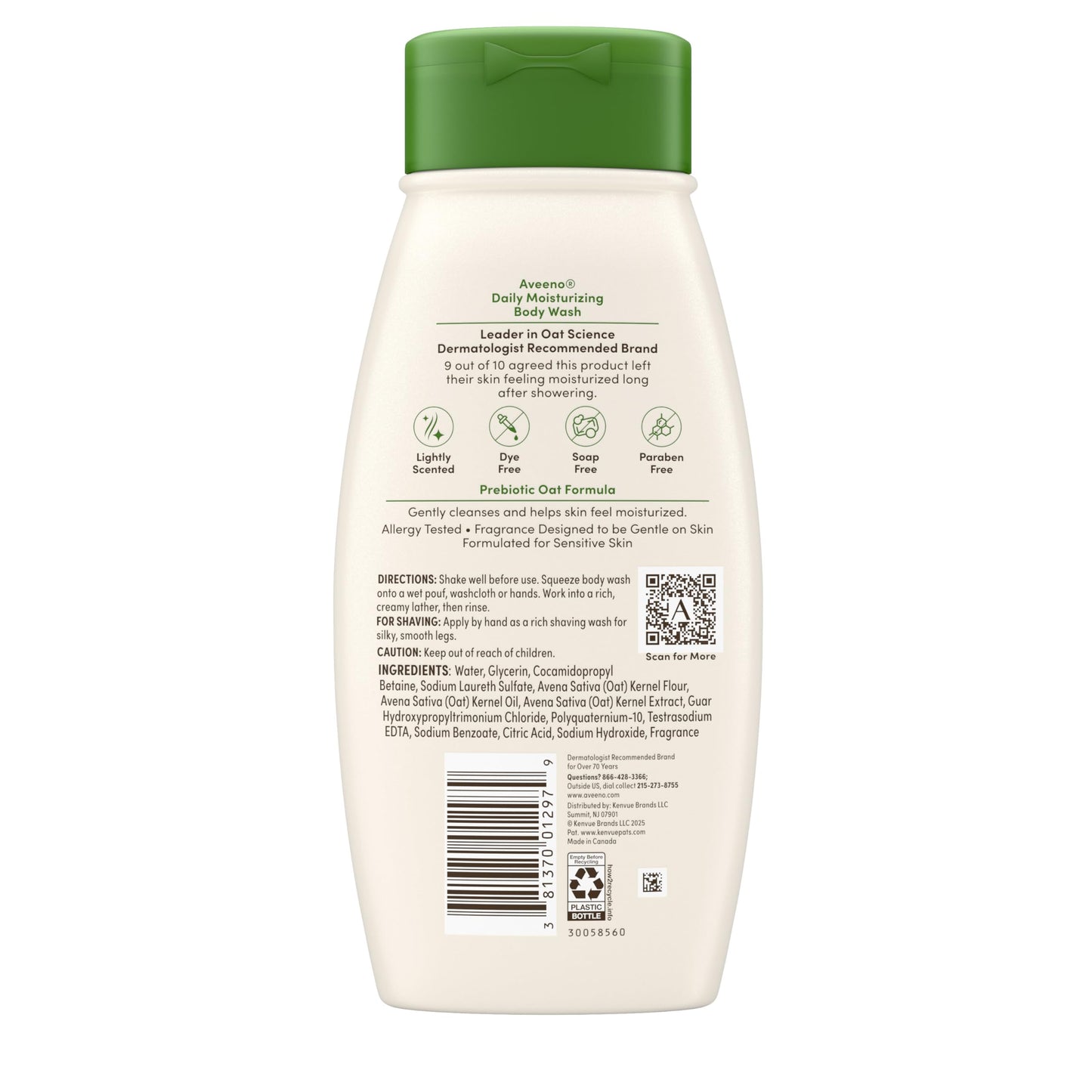 AVEENO Active Naturals Daily Moisturizing Body Wash 18 oz (Pack of 10) Beauty & Personal Care Aveeno