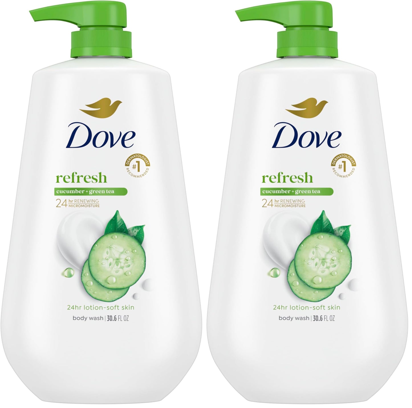 Dove 24hr Lotion Body Wash Refresh Cucumber & Green Tea, 30.6 oz | Hydrating body wash with MicroMoisture and a refreshing spa-inspired scent (Pack Beauty and Personal Care Dove Default Title