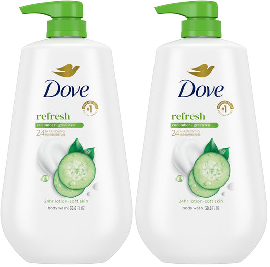 Dove 24hr Lotion Body Wash Refresh Cucumber & Green Tea, 30.6 oz | Hydrating body wash with MicroMoisture and a refreshing spa-inspired scent (Pack Beauty and Personal Care Dove Default Title