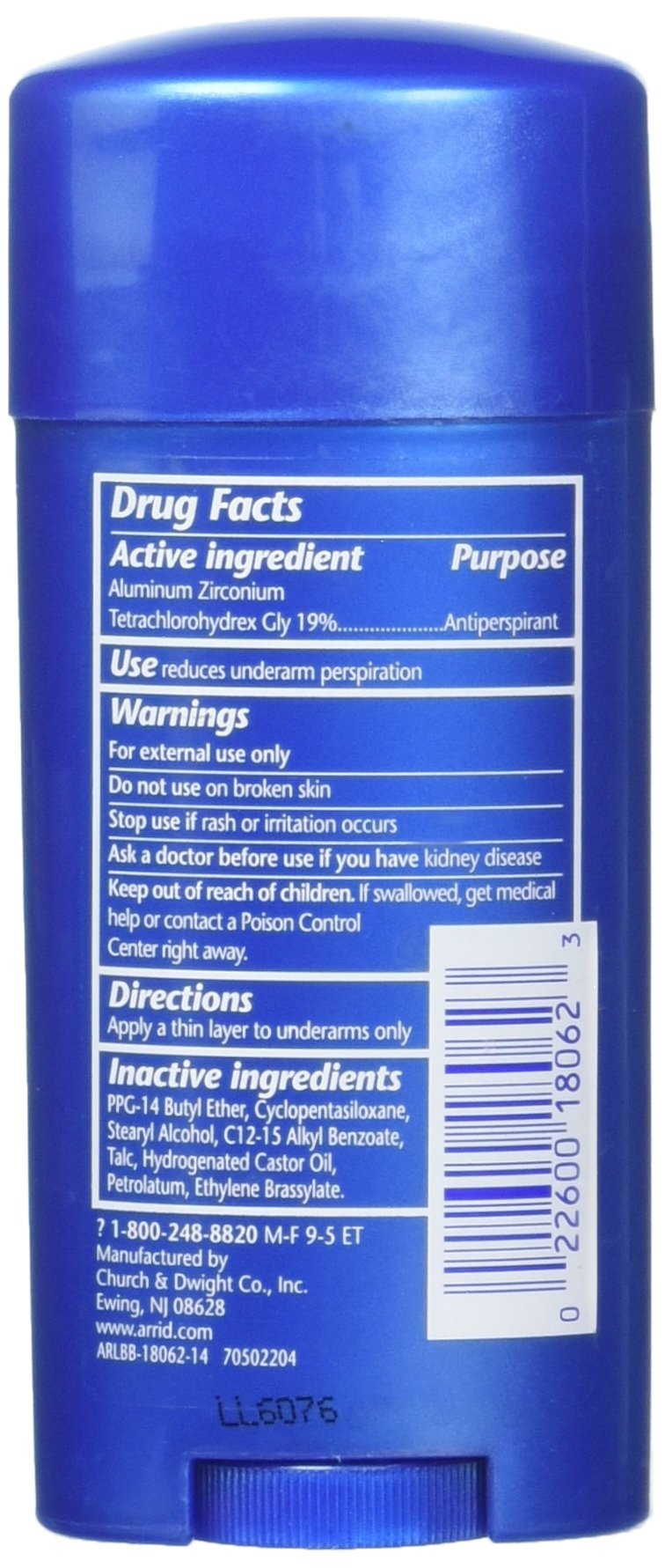 ARRID XX Anti-Perspirant Deodorant Solid Unscented 2.6 oz Beauty and Personal Care Arrid