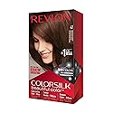 Revlon Permanent Hair Color, Permanent Hair Dye, Colorsilk with 100% Gray Coverage, Ammonia-Free, Keratin and Amino Acids, 47 Medium Rich Brown, 4.4 Beauty & Personal Care REVLON