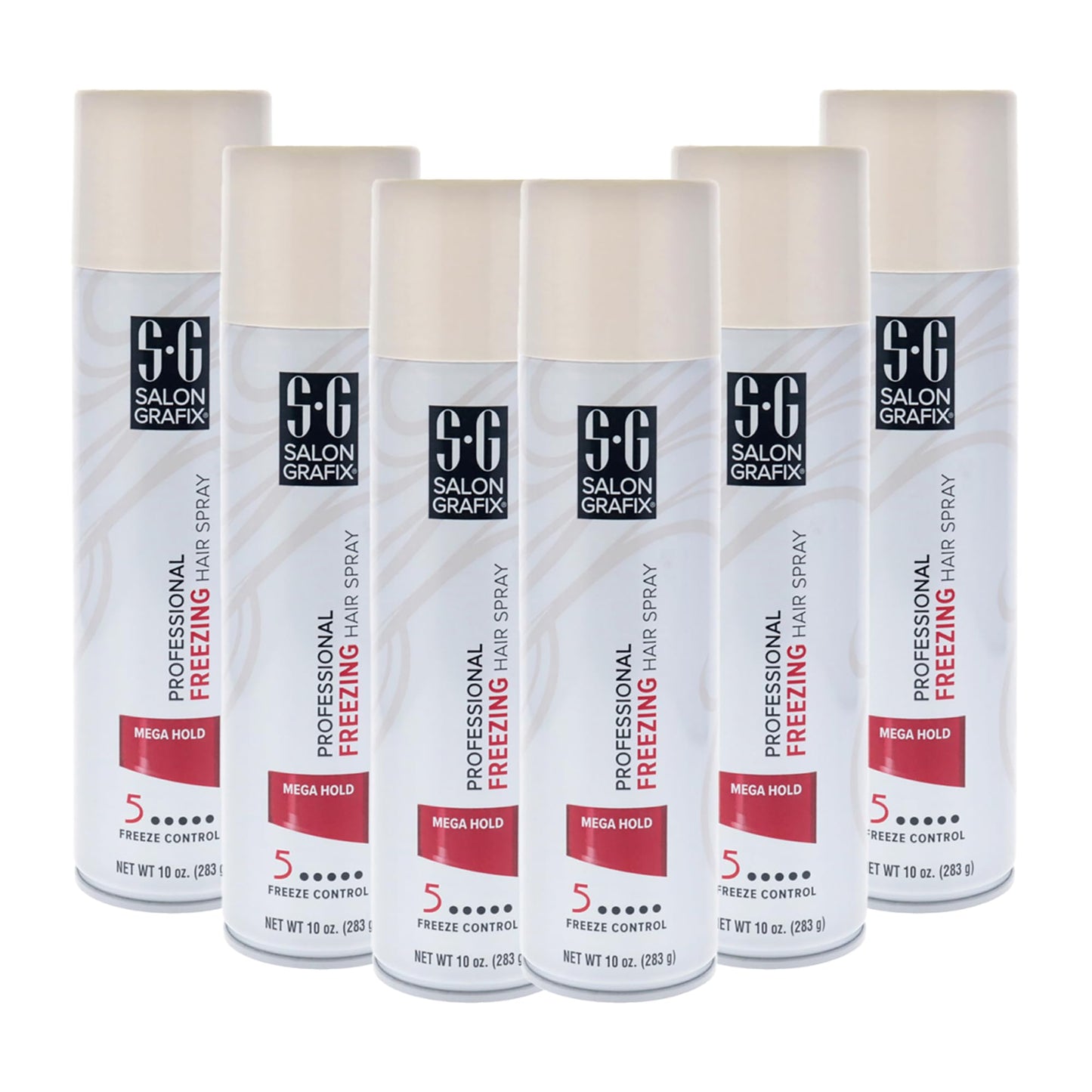 Salon Grafix Freezing Hair Spray Mega Hold - Quick-Drying Hairspray for Women and Men - Volumizing Formula - Professional Quality Results - 6 pc Beauty & Personal Care Salon Grafix