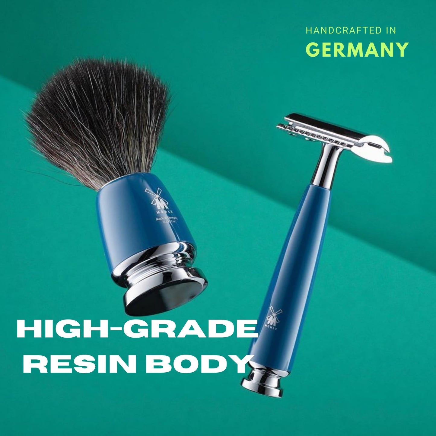 MÜHLE RYTMO Double Edge Safety Razor (Closed Comb) For Men - Perfect for Every Day Use, Barbershop Quality Close Smooth Shave Petrol Blue Beauty and Personal Care MÜHLE