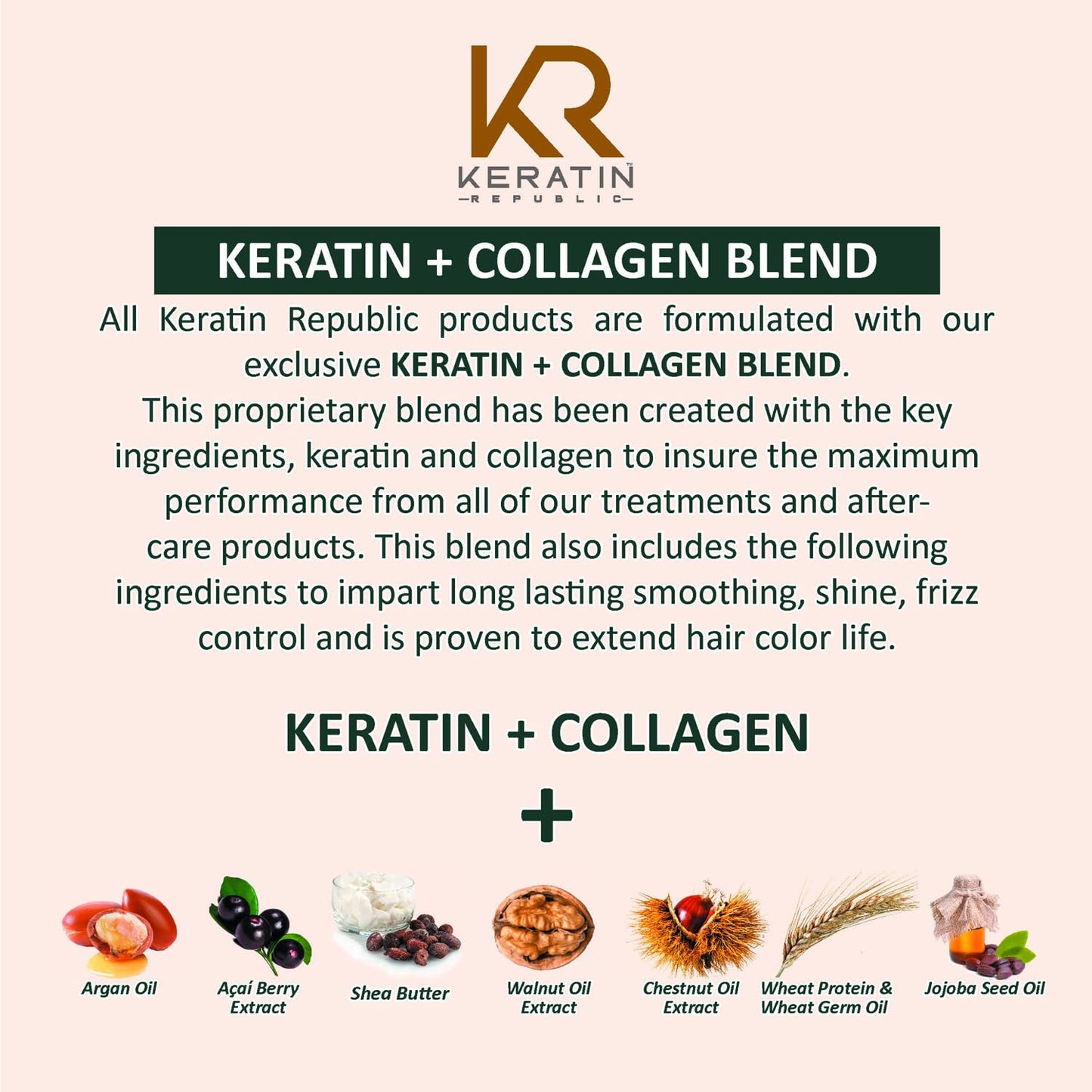 Keratin Republic Anti-Frizz Shampoo & Conditioner Duo | Keratin + Collagen | Sulfate, Salt & Paraben Free | Color Safe | Açaí Berry & Argan Oil | Gift Beauty & Personal Care Keratin Republic