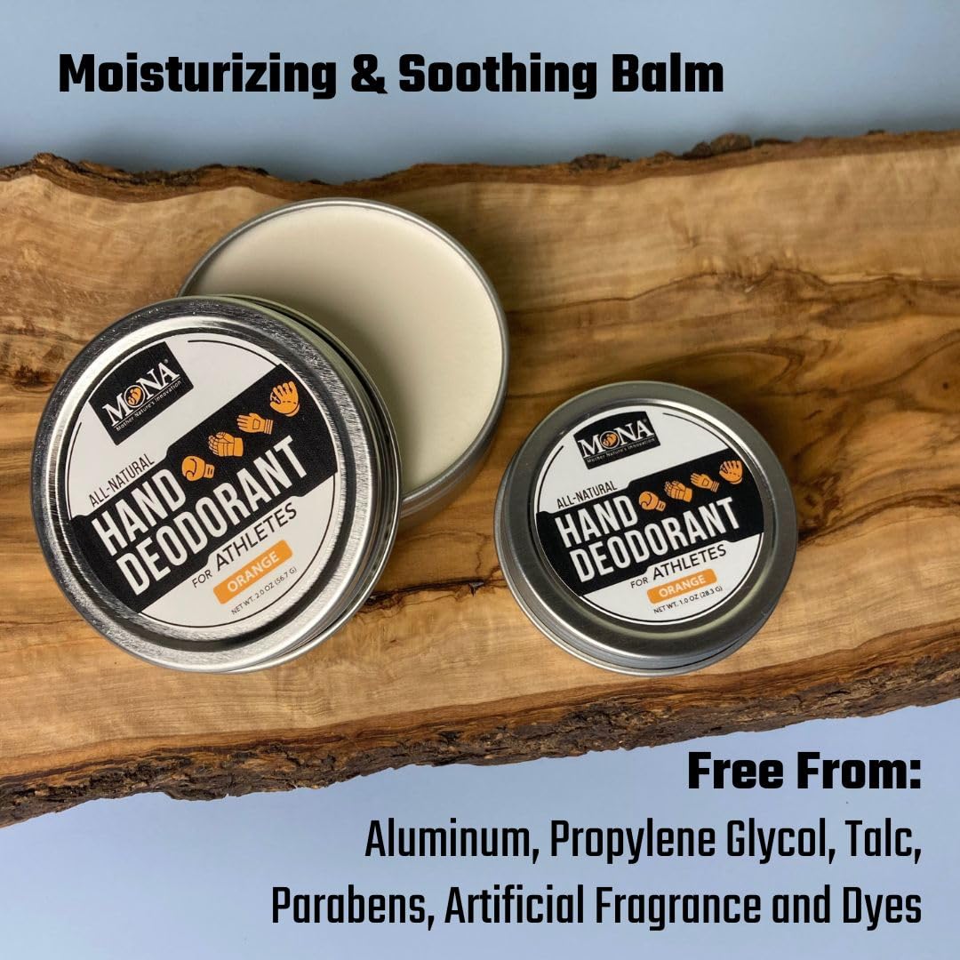 Hand Deodorant for Athletes - Deodorize and Nourish hands - Absorbs Moisture - 100% Natural, Vegan and Cruelty-Free - For Sports Players with Gloves Beauty and Personal Care MONA