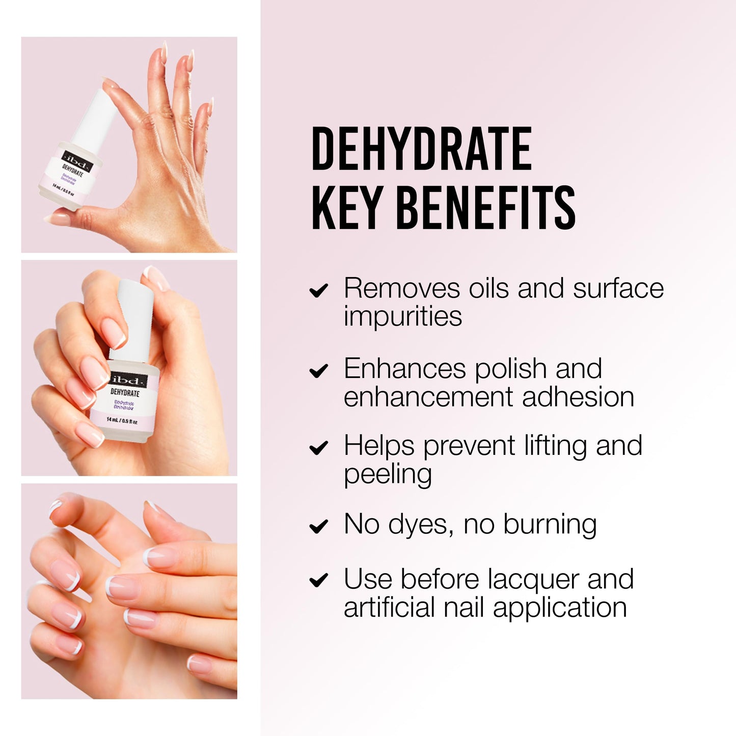 ibd Dehydrate - Nail Dehydrator for Gel & Acrylic Nails, Nail Prep Solution, Long-Lasting Adhesion & Quick-Drying Formula, 0.5 fl oz Beauty & Personal Care IBD
