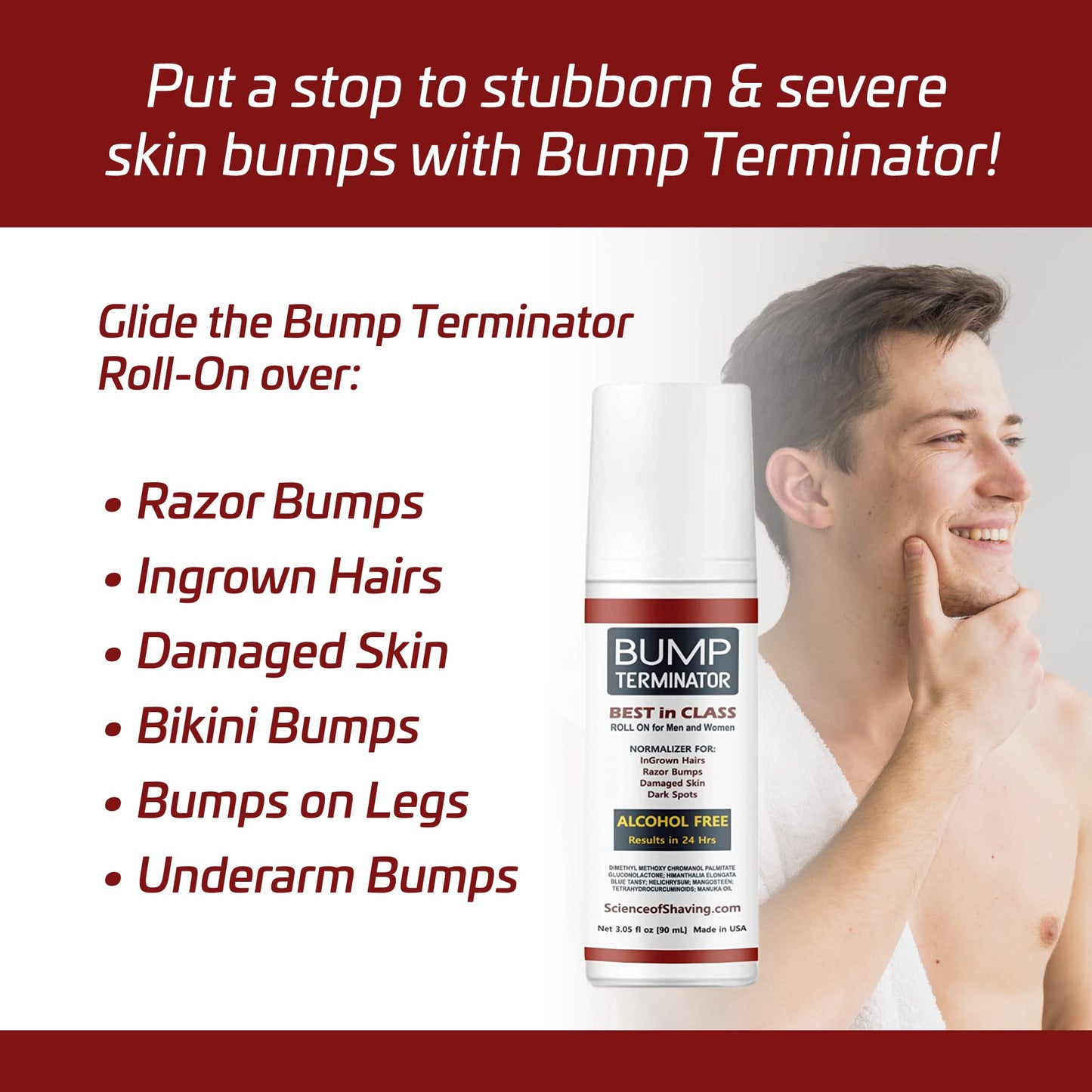 BREEJ Bump Terminator, ALCOHOL FREE, Anti Razor Bumps, Ingrown Hair, Razor Burn, Skin Treatment for Face, Neck, Bikini area, Legs-After Shave & Back Beauty and Personal Care BREEJ