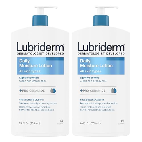 Lubriderm Daily Moisture Lotion + Pro-Ceramide with Shea Butter & Glycerin Helps Moisturize Dry Skin, Hydrating Face, Hand & Body Lotion, Light Scent Beauty & Personal Care Lubriderm
