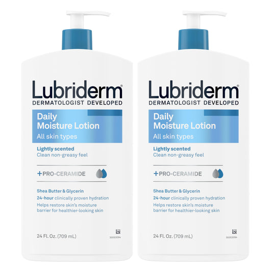 Lubriderm Daily Moisture Lotion + Pro-Ceramide with Shea Butter & Glycerin Helps Moisturize Dry Skin, Hydrating Face, Hand & Body Lotion, Light Scent Beauty & Personal Care Lubriderm