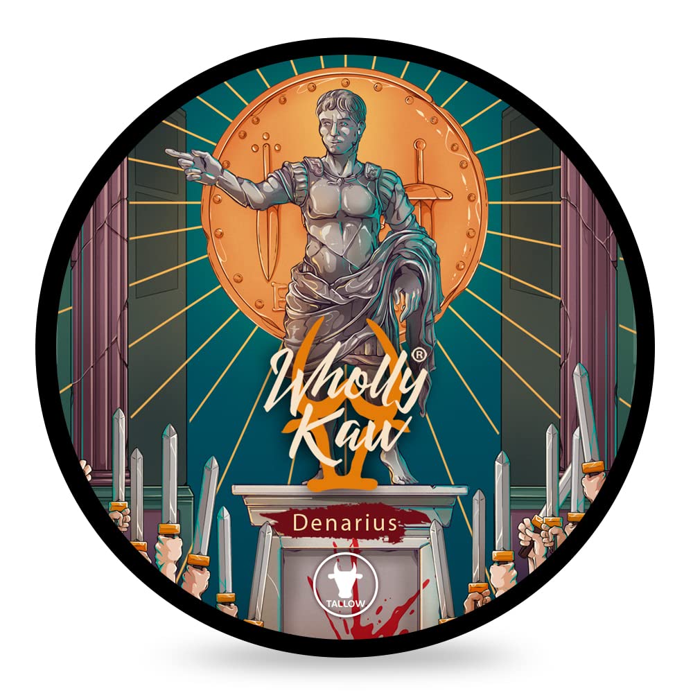 Denarius Tallow Shaving Soap. Enriched with Donkey Milk, Water Buffalo Milk, Whey Proteins, Omega 3, Omega 6, Hops Extract. Leather, Vanilla, Clary Beauty and Personal Care Wholly Kaw