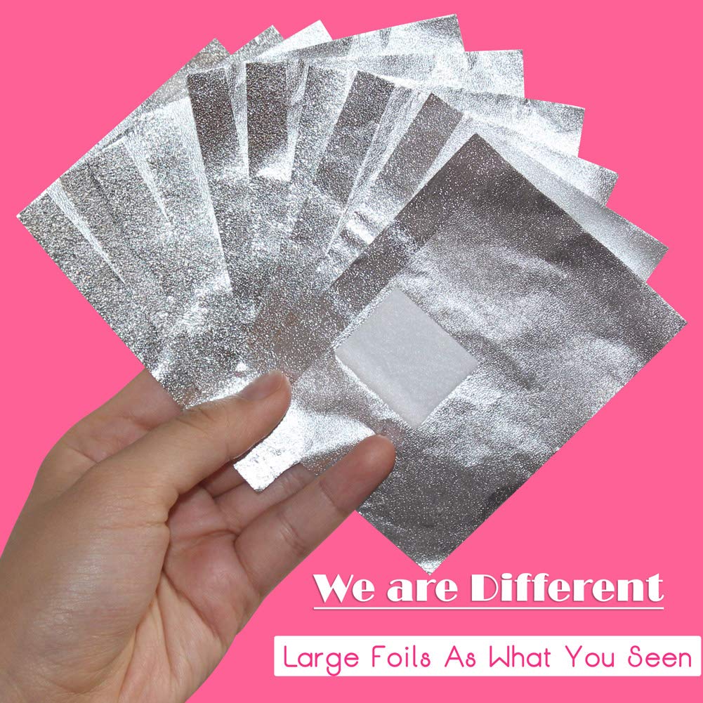 MIILYE Nail Polish Remover Foil Wraps for Acrylic/Dip Powder/UV/Gel/Polish Varnish Soak-off Removal, with Pre-attached Lint Free Pad (100x Gel Nail Beauty & Personal Care MIILYE